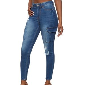 Wax Jeans Blue Size 7/28 With Utility Pockets On The Side